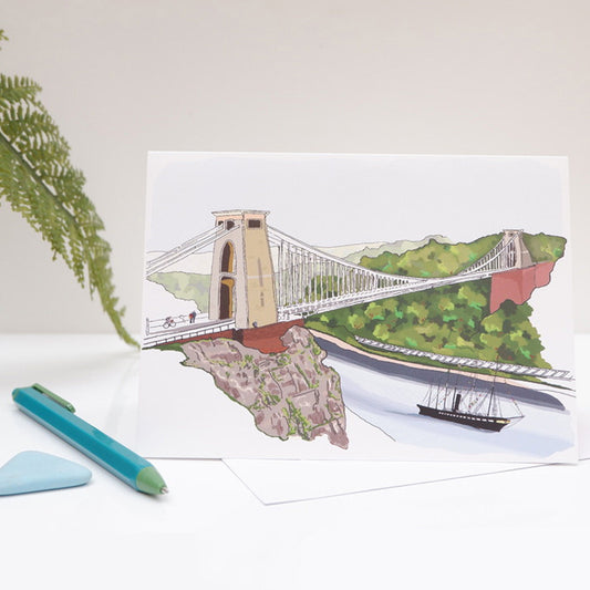 Clifton Suspension Bridge and the ss Great Britain Greetings Card