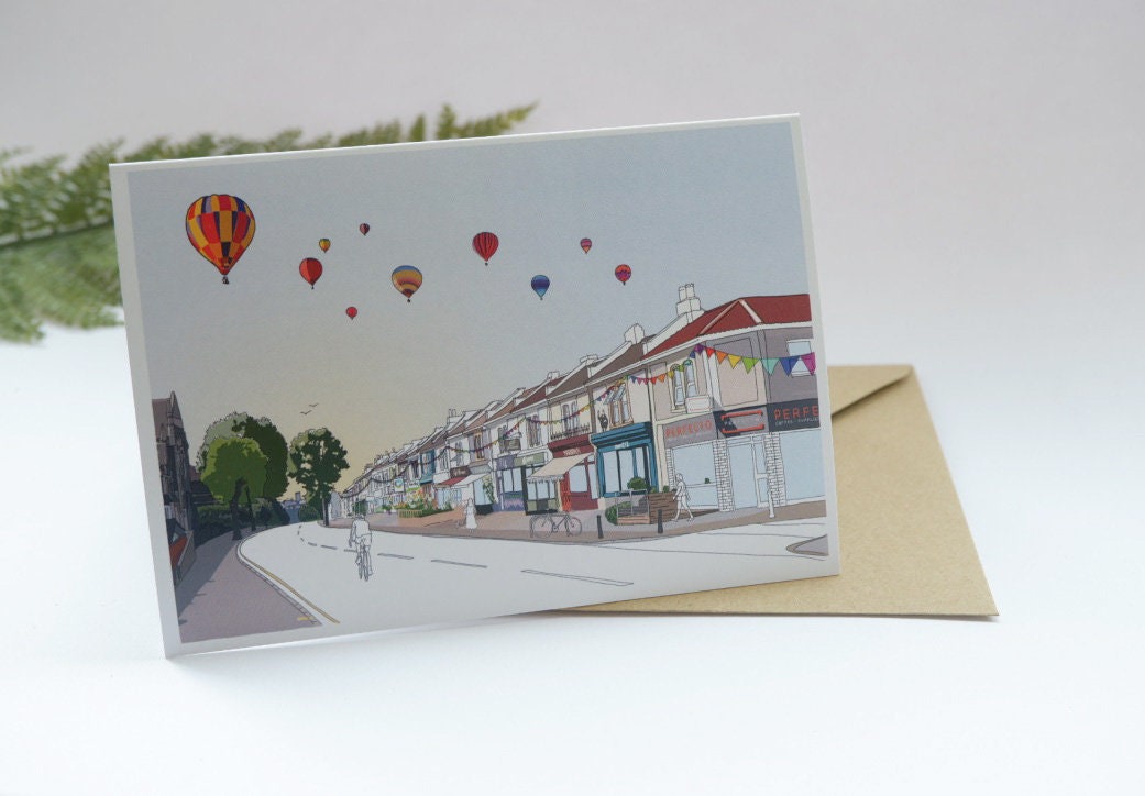 Gloucester Road Bristol Greetings Card