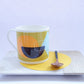 Mustard Bone China Mug - Abstract Painting Collection