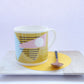 Mustard Bone China Mug - Abstract Painting Collection