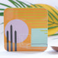 Orange Bone China Mug - Abstract Painting Collection