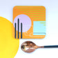 Orange Bone China Mug - Abstract Painting Collection