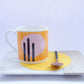Orange Bone China Mug - Abstract Painting Collection