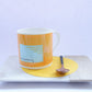 Orange Bone China Mug - Abstract Painting Collection