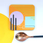 Abstract painting design coaster - Orange