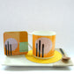 Orange Bone China Mug - Abstract Painting Collection