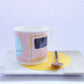 Pink Bone China Mug - Abstract Painting Collection