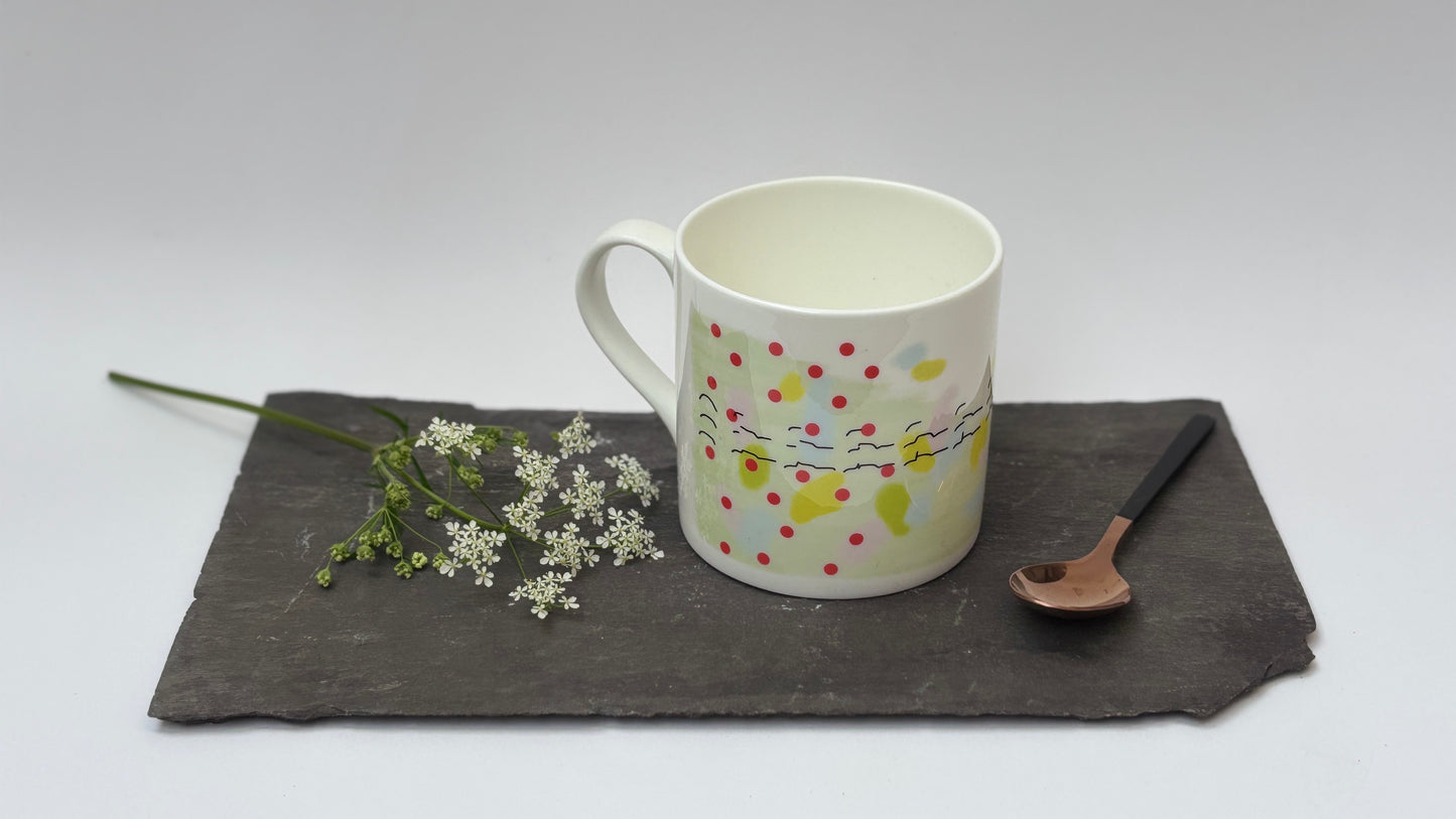 Red Shank Song Bone China Mug