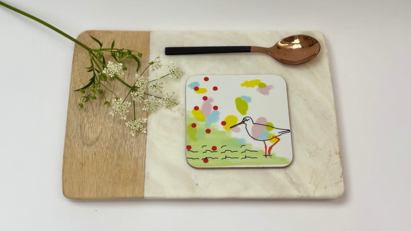 Red Shank Song Coaster