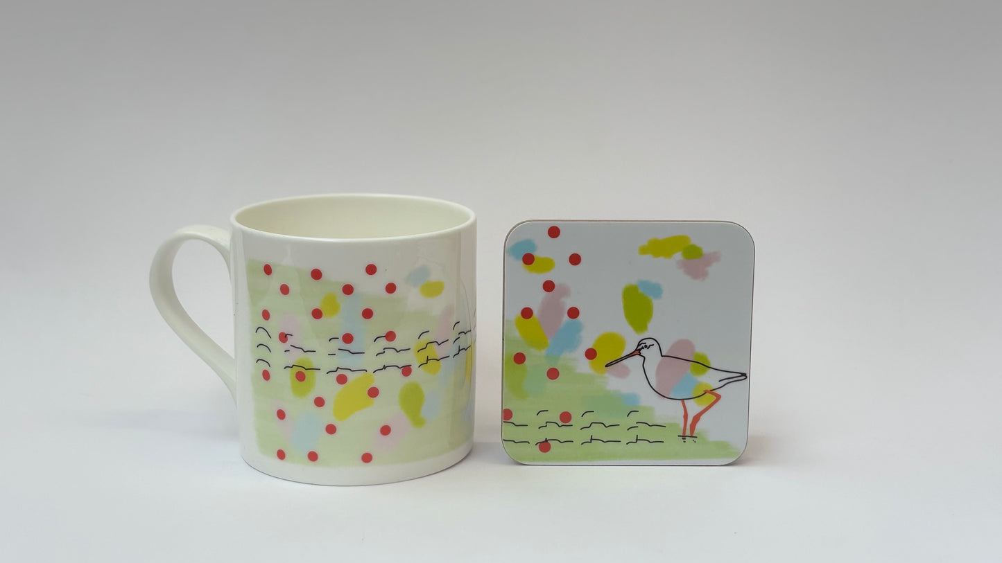 Red Shank Song Coaster