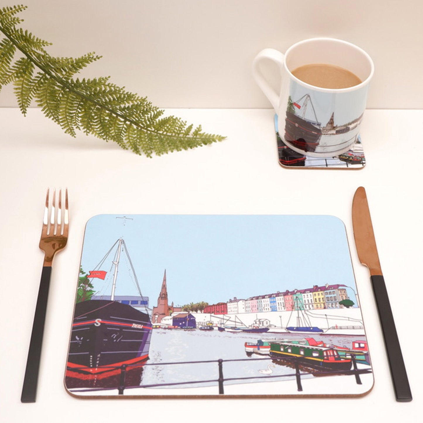 The Thekla Placemat with Redcliff Chruch in the background.