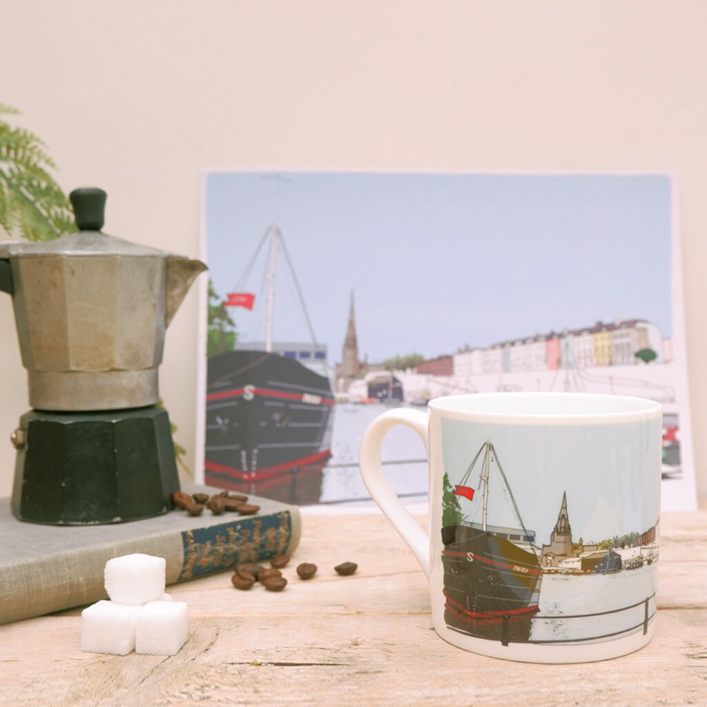The Thelka Bone China Mug | Bristol Mug | Redcliff Brristol Mug | Boat mug | Sailing Mug | bone china mug