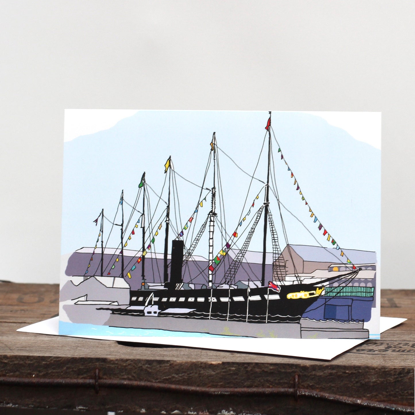 ss Great Britain ship in Bristol Greetings Card
