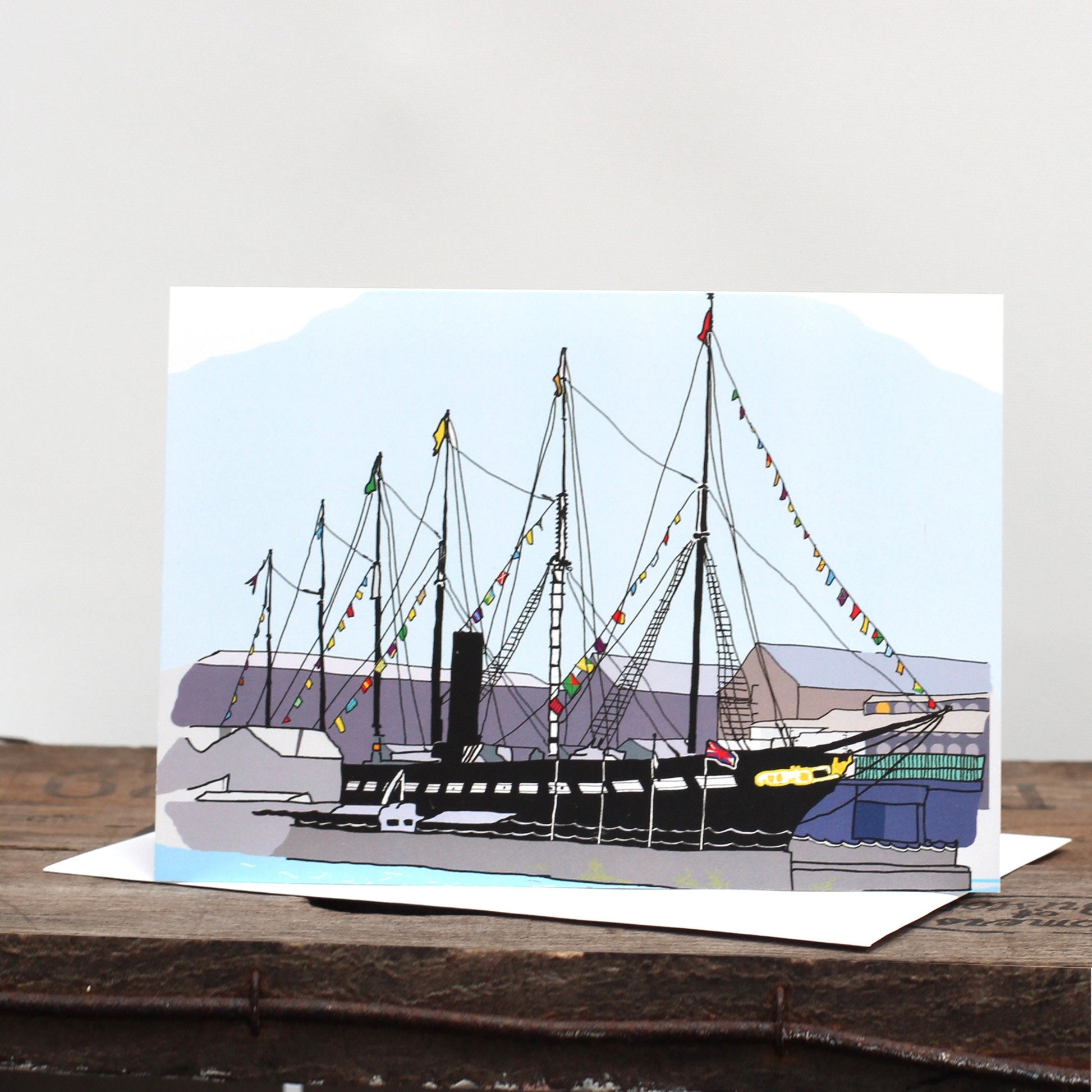 ss Great Britain ship in Bristol Greetings Card