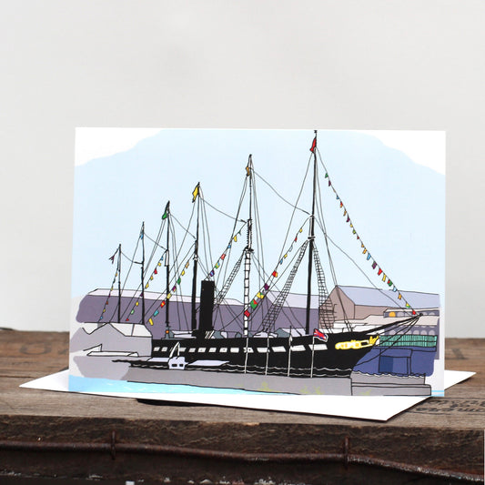 ss Great Britain ship in Bristol Greetings Card