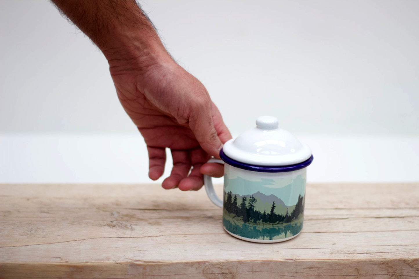 Weekend Explorer |  Lake & Forest Enamel Mug With Lid