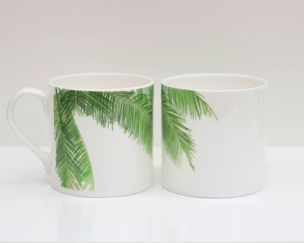 Palm Leaf Bone China Mug