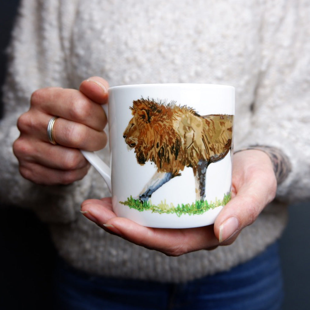 Lion Bone China Mug