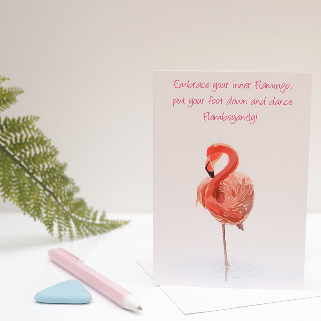 Flamboyant Flamingo Greetings Card