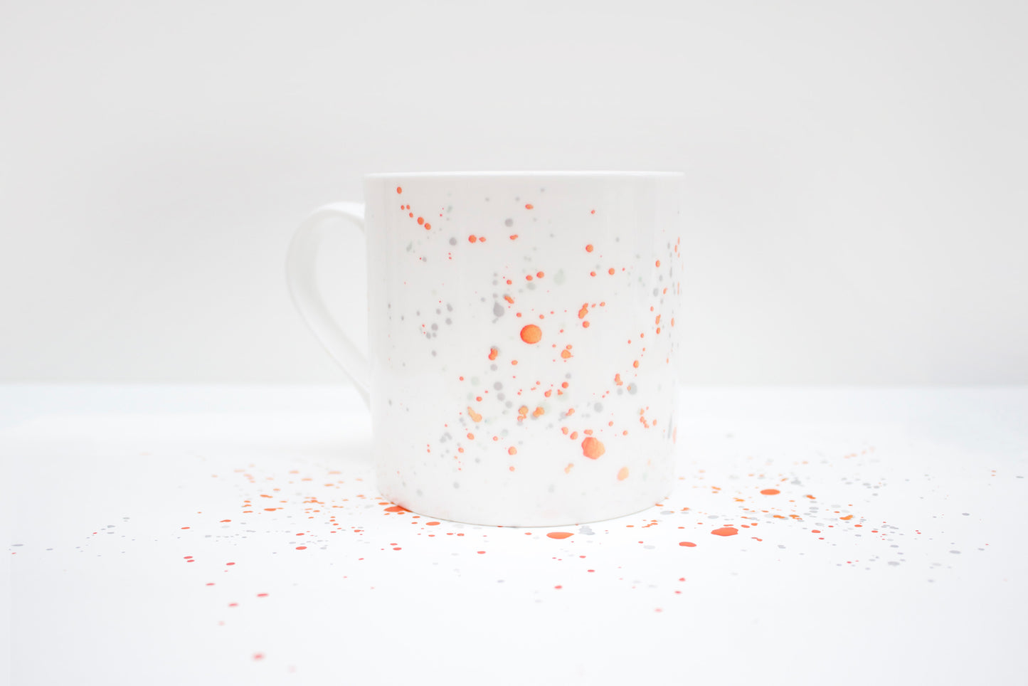 Orange Splatter Bone China Mug