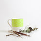 Sgraffito Lime Leaf Bone China Mug