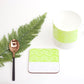 Sgraffito Lime Leaf Bone China Mug