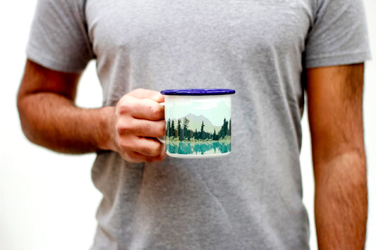 Weekend Explorer |  Lake & Forest Enamel Mug With Lid