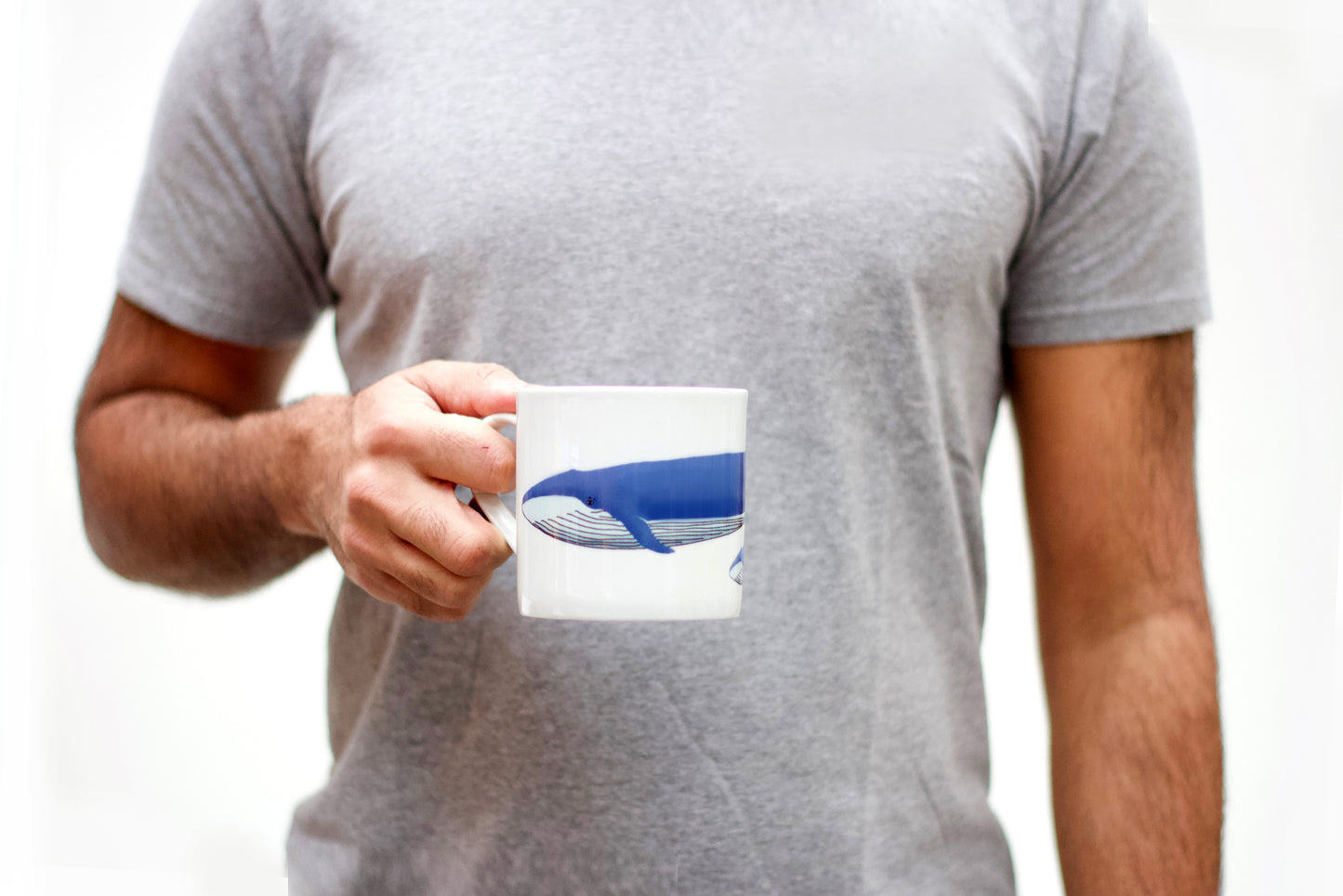 Blue Whales Bone China Mug