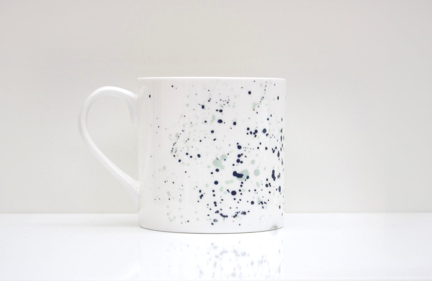 Black Splatter Bone China Mug