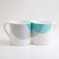 Teal|Grey Dip Bone China Mug