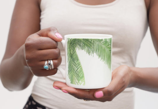 Palm Leaf Bone China Mug