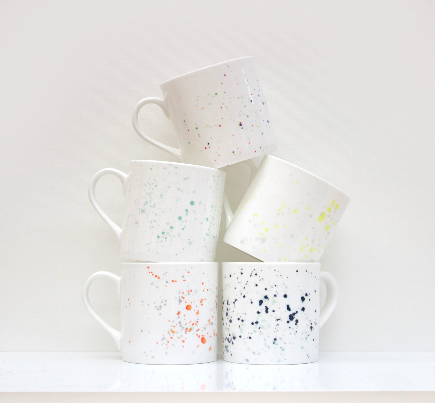 Yellow Splatter Bone China Mug