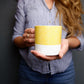 Sgraffito Orange Sand Bone China Mug