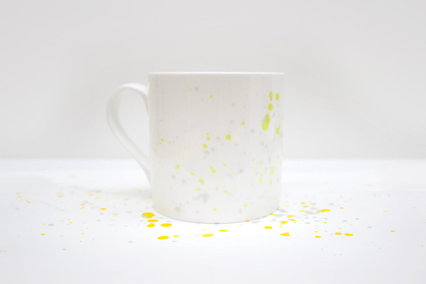 Yellow Splatter Bone China Mug