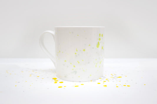 Yellow Splatter Bone China Mug