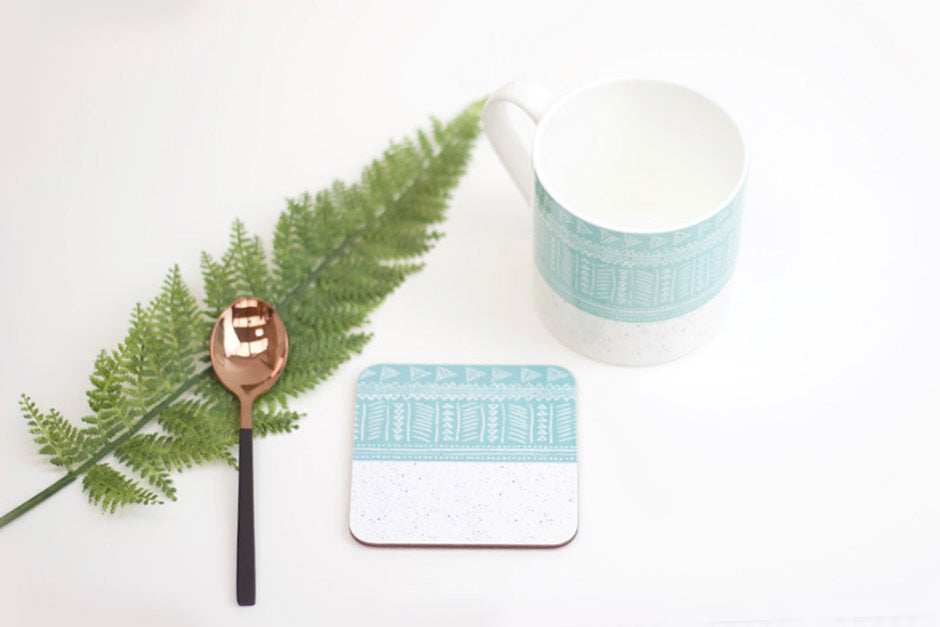 Sgraffito Ocean Bone China Mug