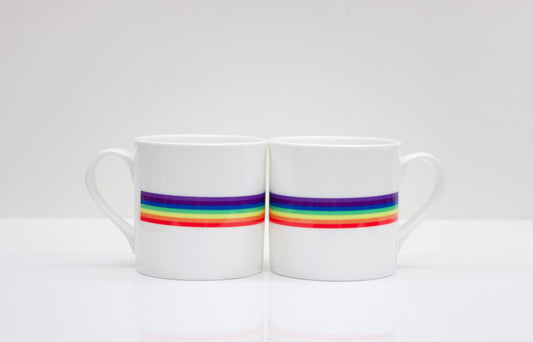 Retro Rainbow Bone China Mug