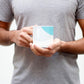 Teal|Grey Dip Bone China Mug