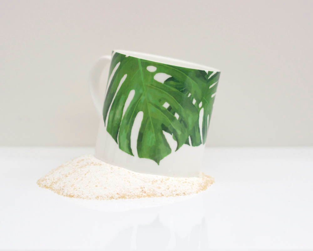 Set of Tropical Leaf Mugs
