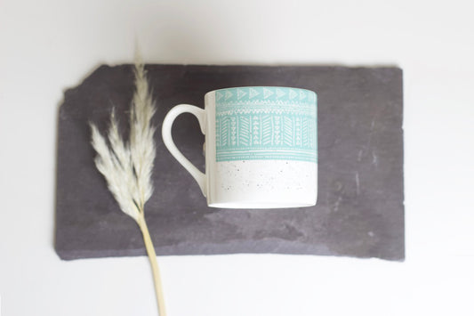 Sgraffito Ocean Bone China Mug