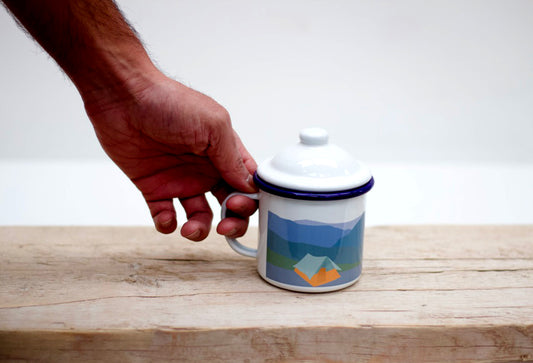 Weekend Explorer |  Tent Enamel Mug With Lid