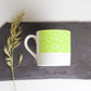 Sgraffito Lime Leaf Bone China Mug