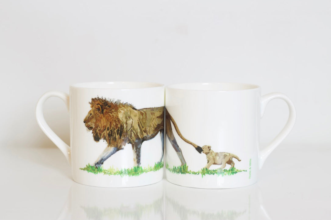 Lion Bone China Mug