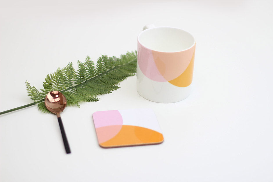 Orange|Pink Dip bone china mug
