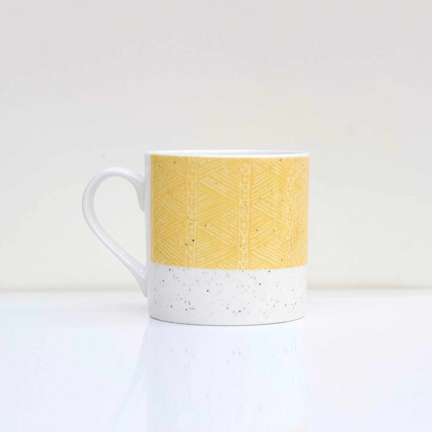 Sgraffito Orange Sand Bone China Mug