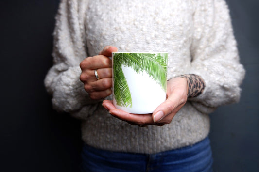 Palm Leaf Bone China Mug