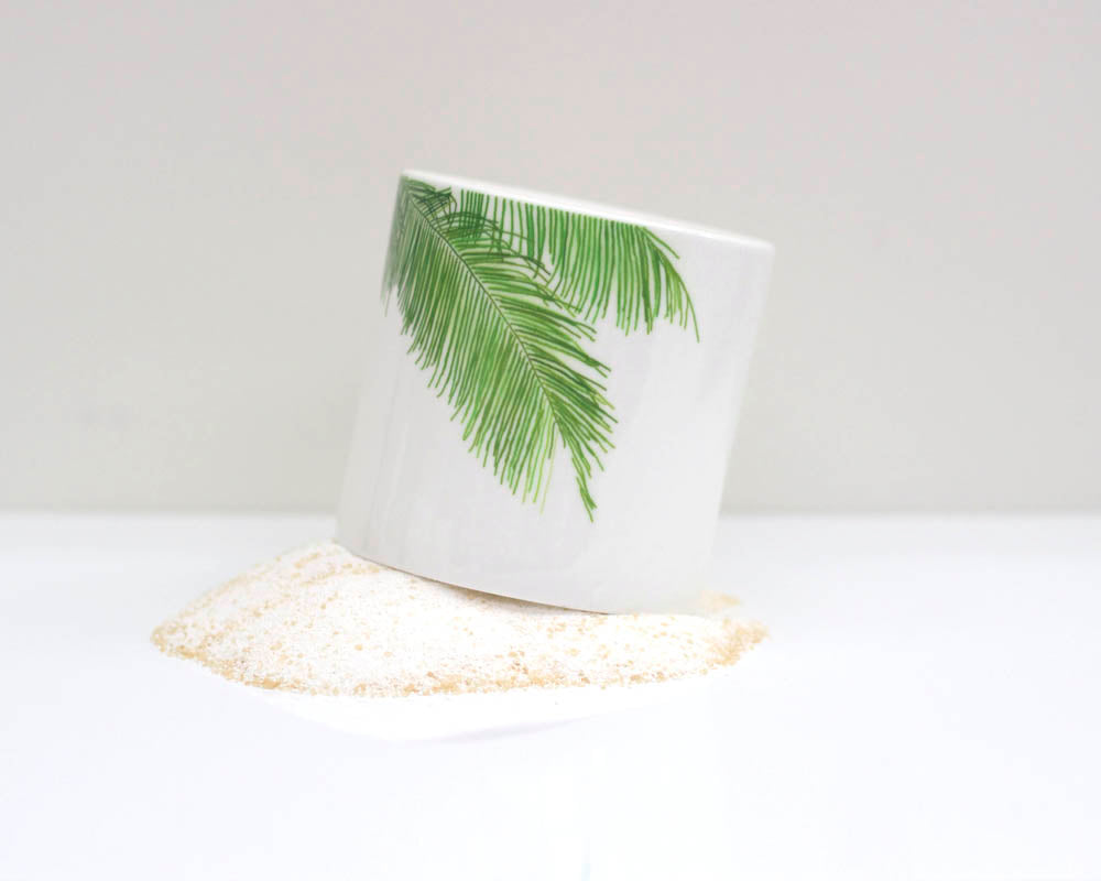 Set of Tropical Leaf Mugs