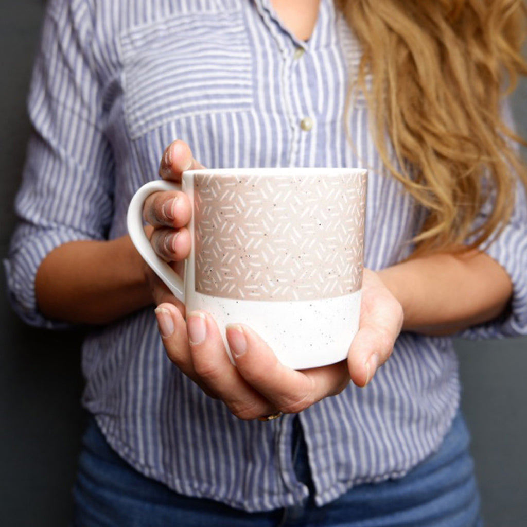 Sgraffito Pink Sunset Bone China Mug