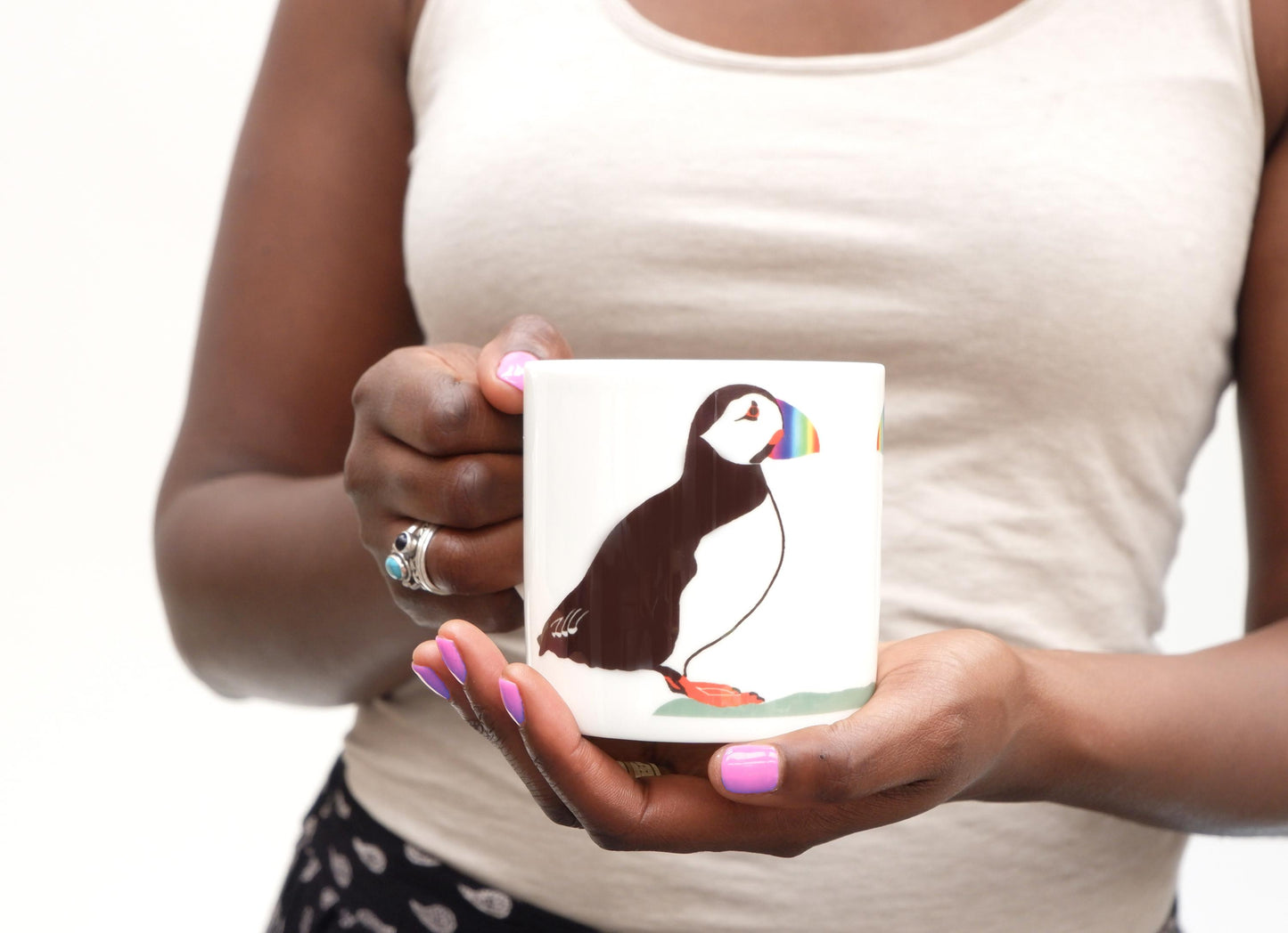 Puffins in Love Bone China Mug