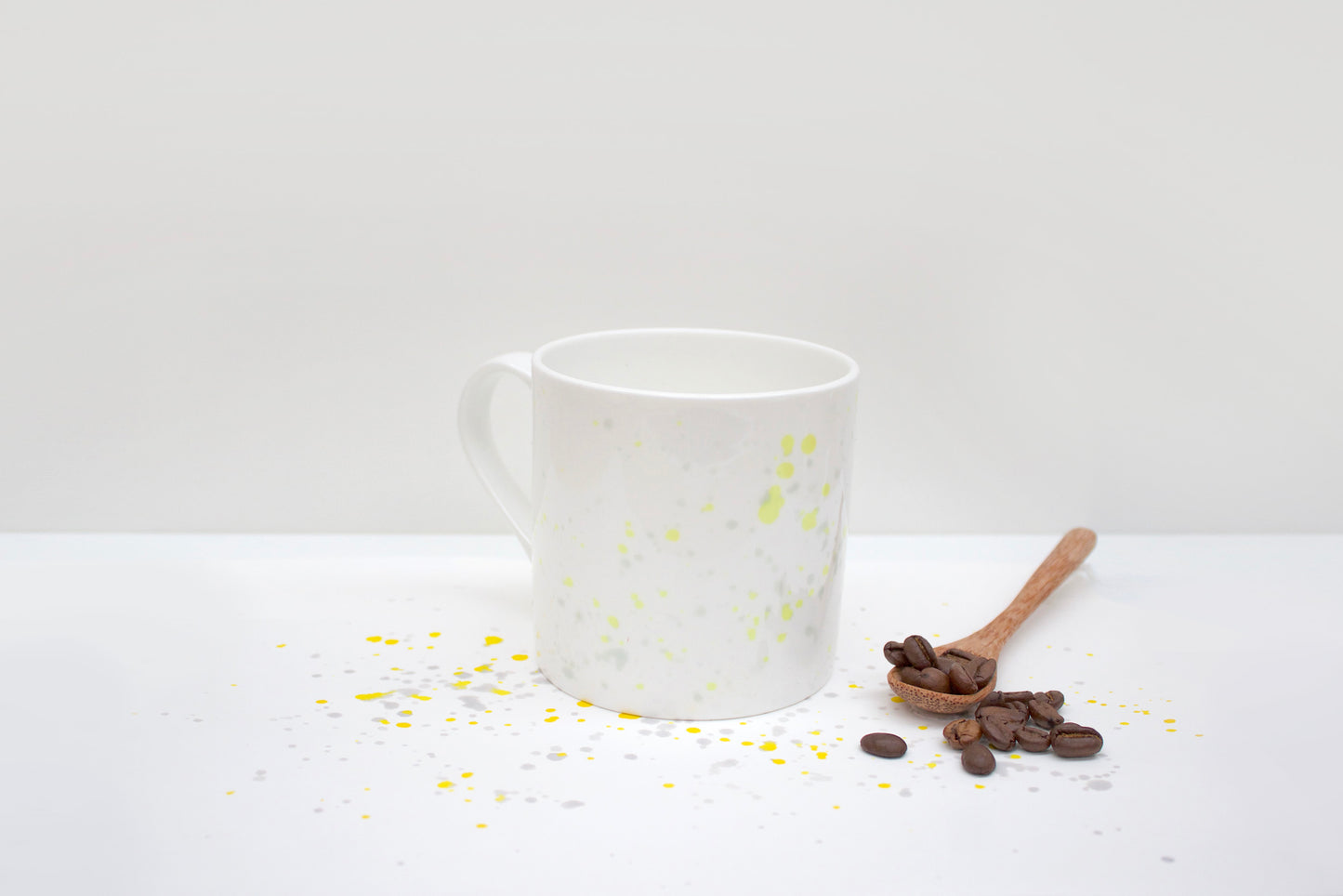 Yellow Splatter Bone China Mug